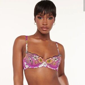 Savage x Fenty Mod Poppy Unlined Lace Balconette Bra- Size 30C